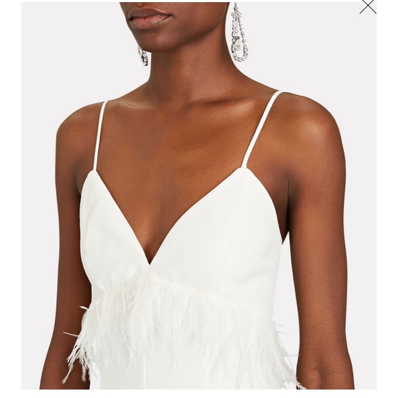 SAYLOR Krysta Feather-Embellished Satin Jumpsuit - Picture 2 of 8